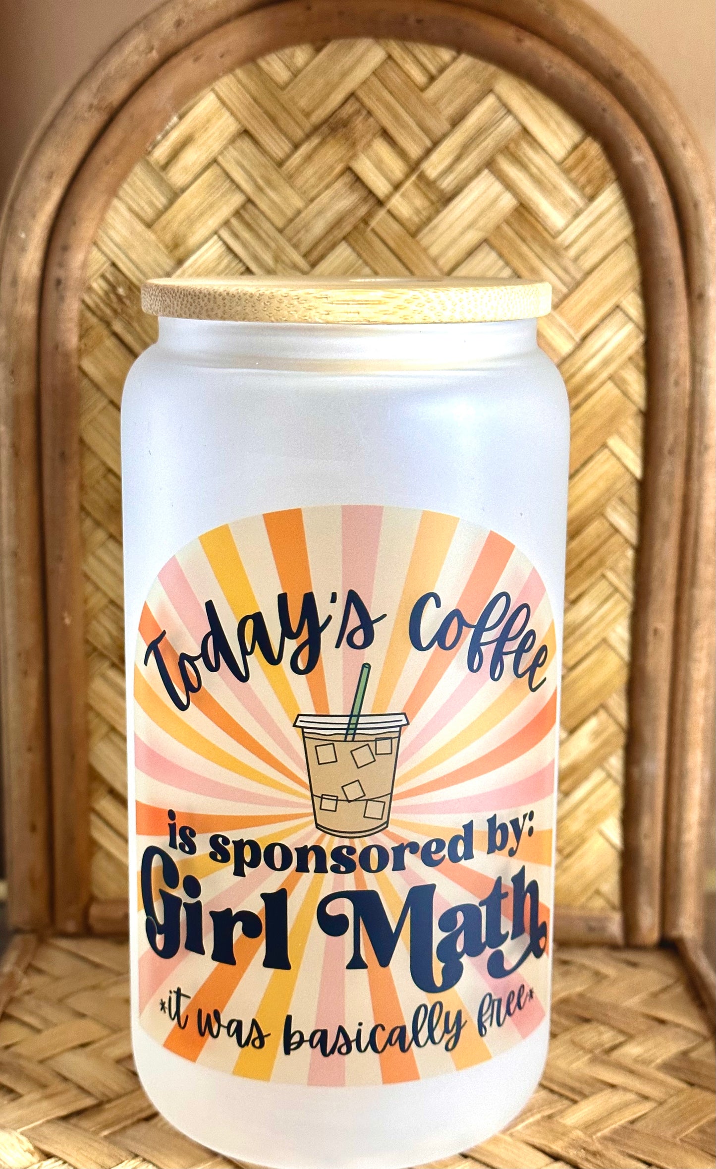 Girl Math Coffee Glass Can