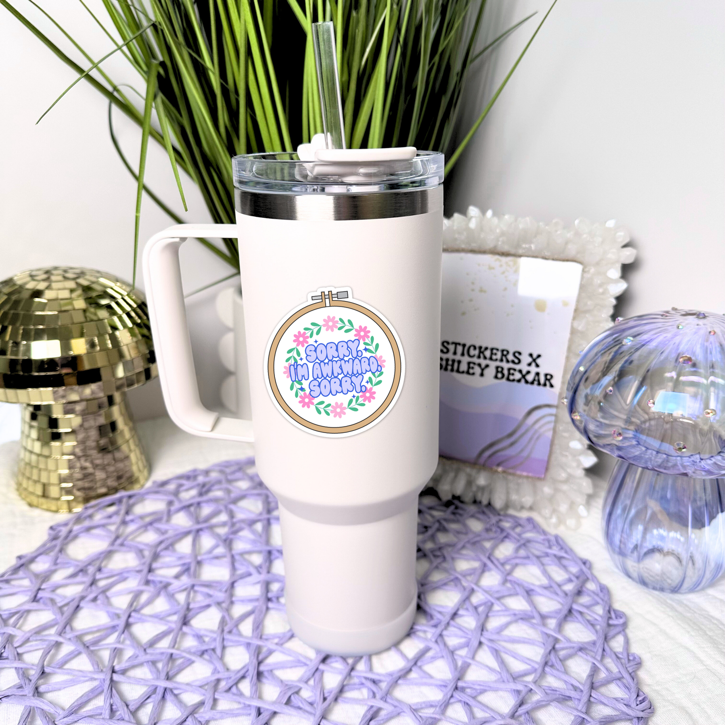 Overwhelmed Relatable Mental Health Waterproof Vinyl Sticker: Yes / Option 2: Unbranded / Clear