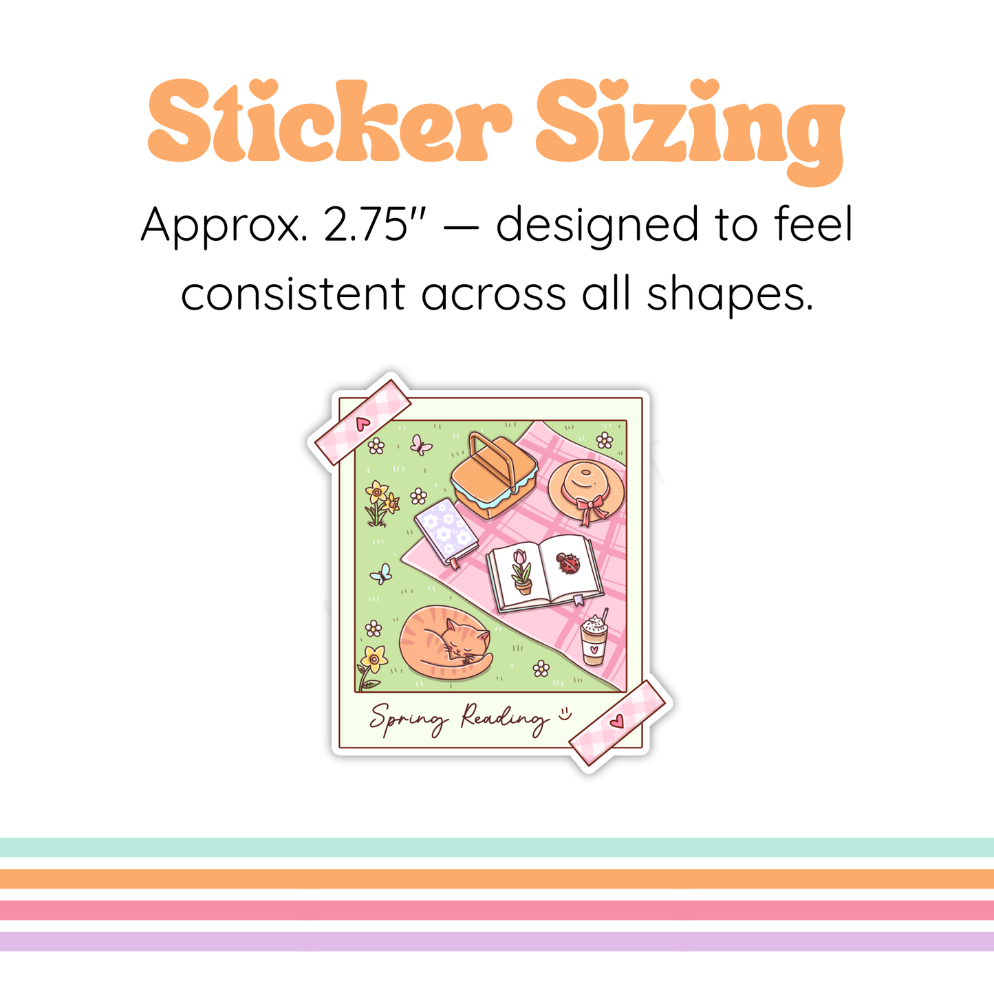 Spring Reading Polaroid Sticker | Spring Reader