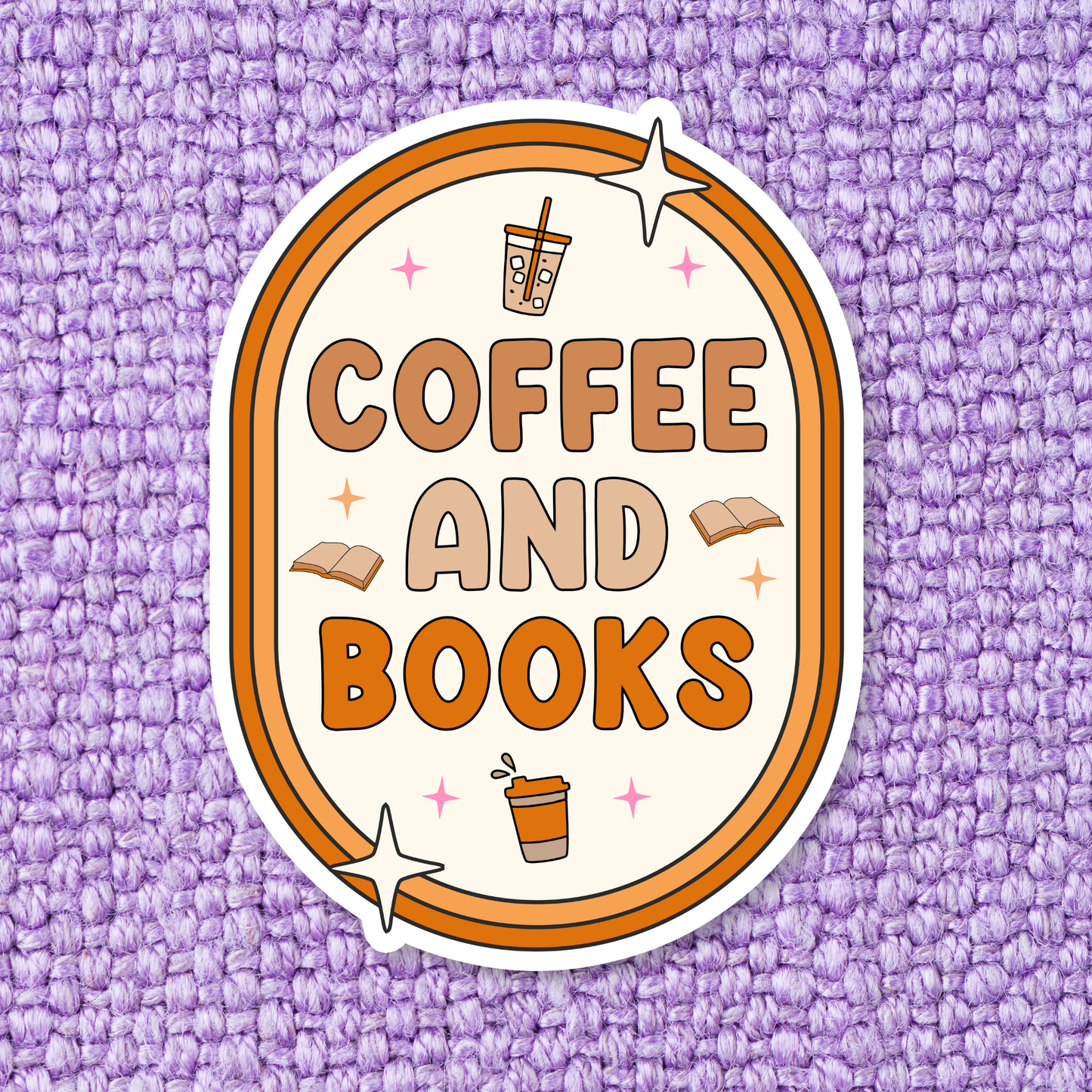 Coffee and Books Bookish Waterproof Vinyl Sticker RB2