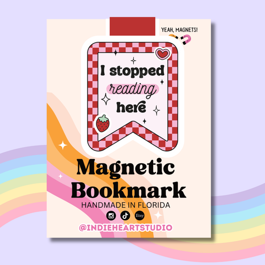 Stopped Reading Here Checkered | Magnetic Bookmark 