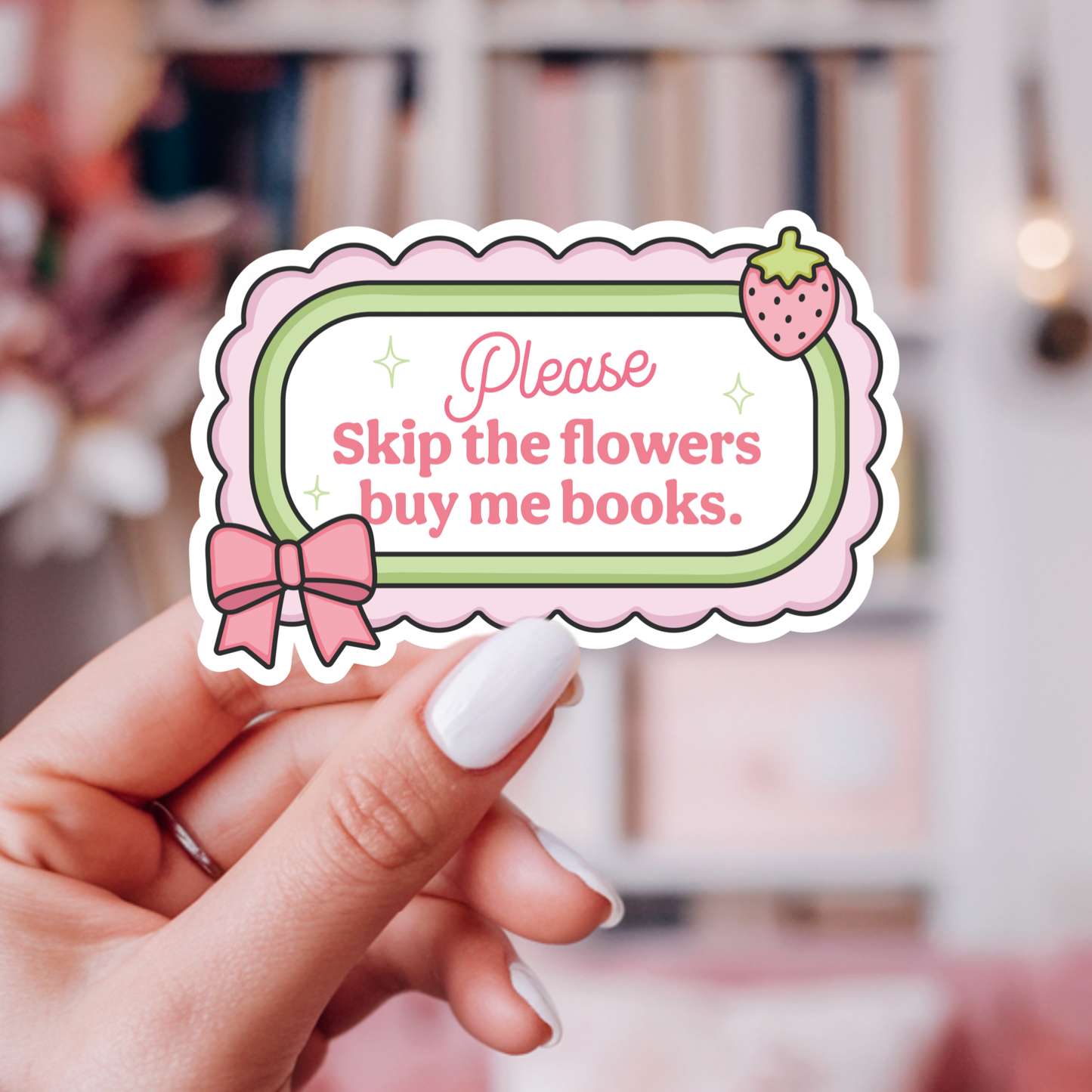Buy Me Books Vinyl Sticker – Book Lover Gift 