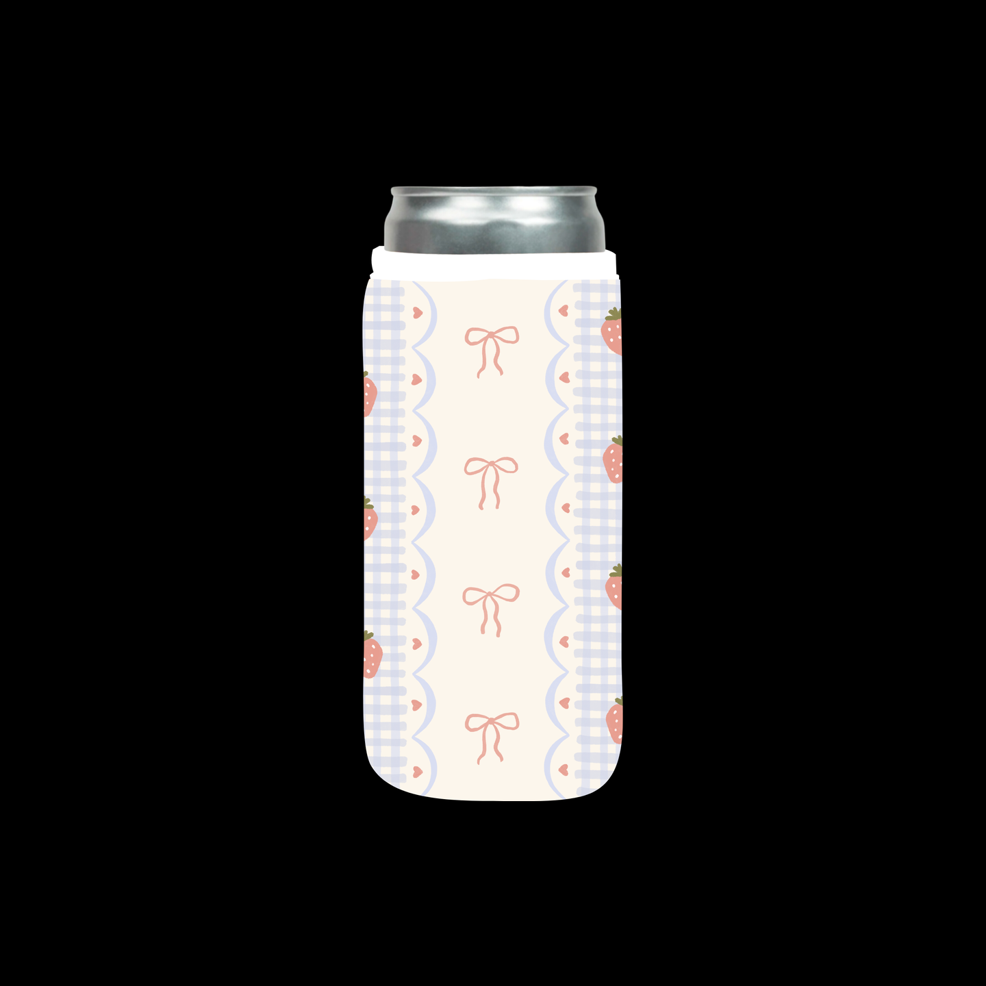 Bow Berries Slim Can Sleeve Coozie / Coffee Sleeves