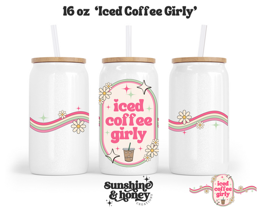 Iced Coffee Girly Glass Can