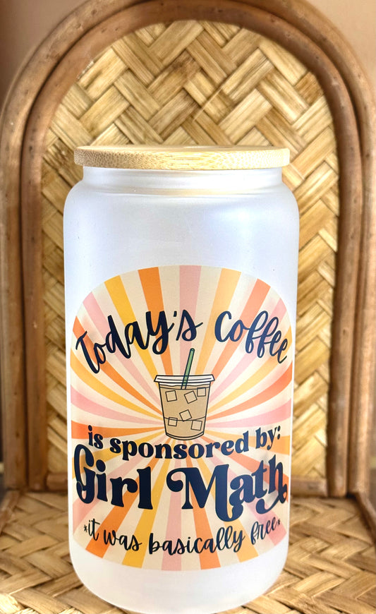 Girl Math Coffee Glass Can