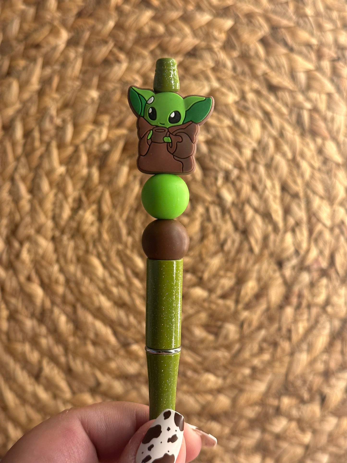 Green Alien Beaded Pen