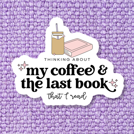 Bookish Coffee Books Iced Coffee Waterproof Vinyl Sticker