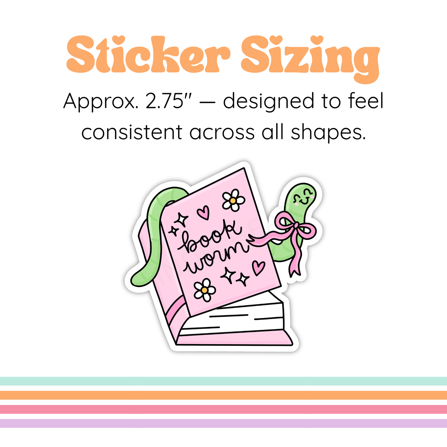 Book Worm Sticker | Spring Reader