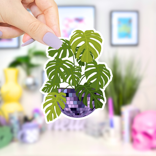 Disco Ball Plant Waterproof Vinyl Sticker